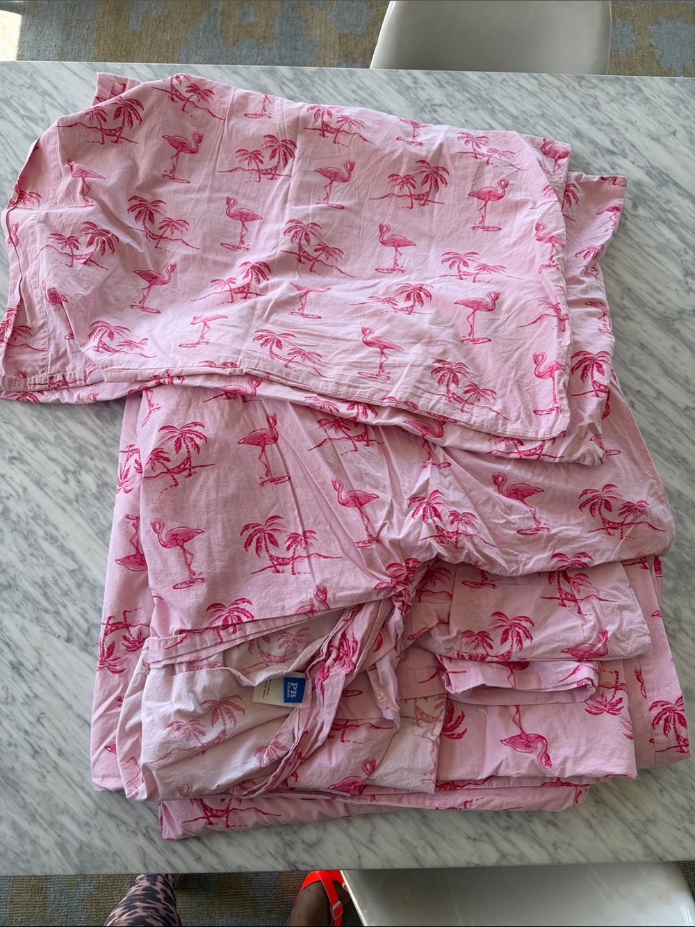 Pottery Barn Teen Pink Flamingo Bedding (duvet cover and two standard shams)